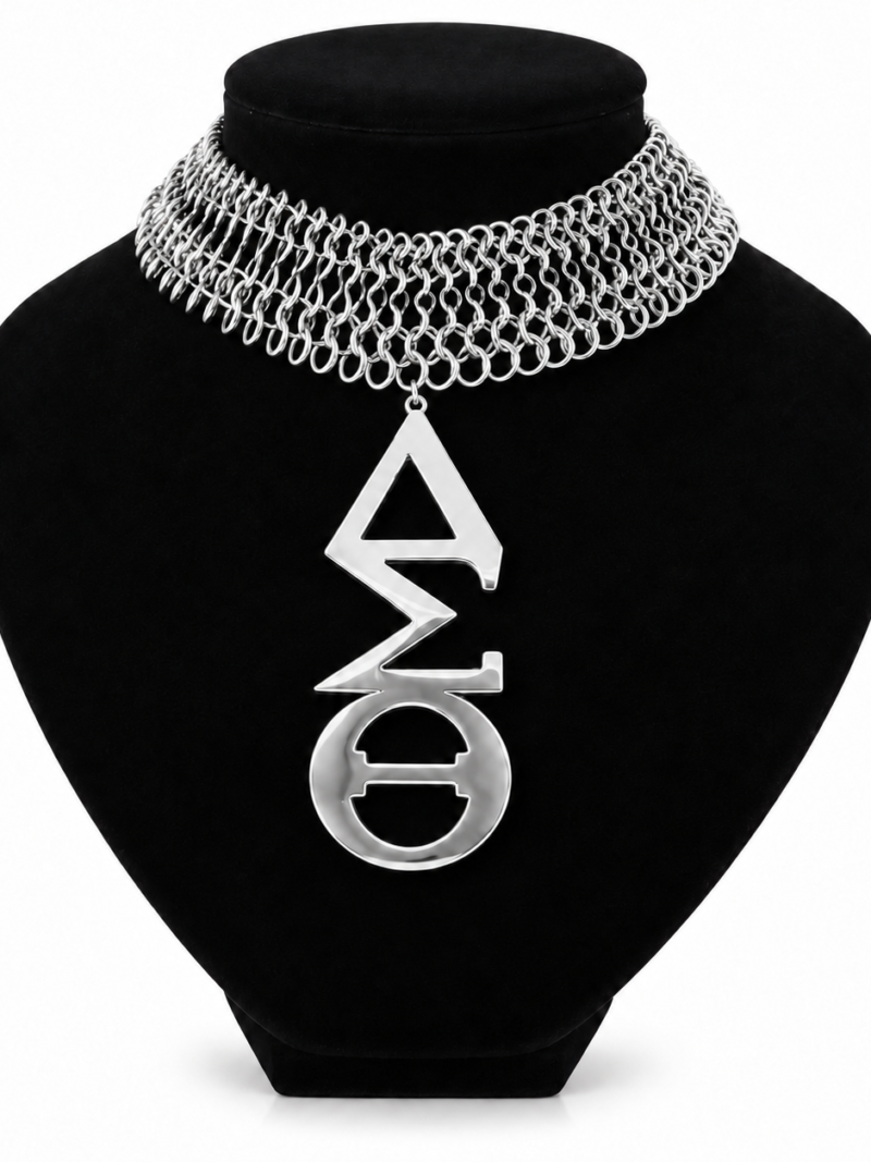 Delta Sigma Theta Vertical Necklace - Silver