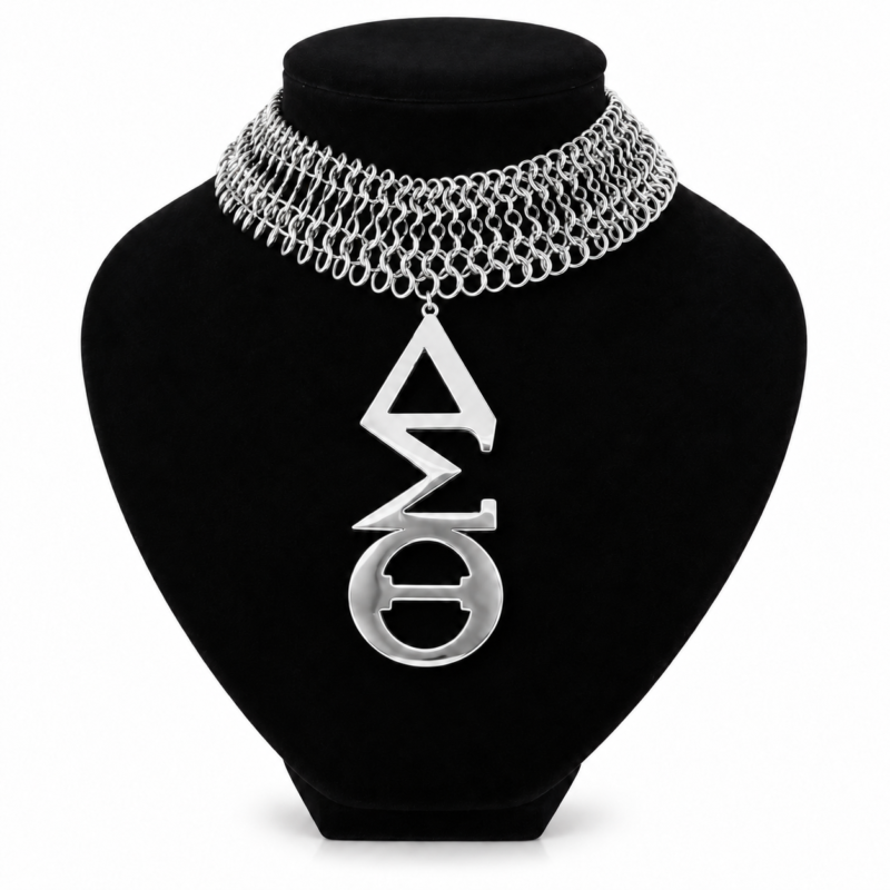 Delta Sigma Theta Vertical Necklace - Silver