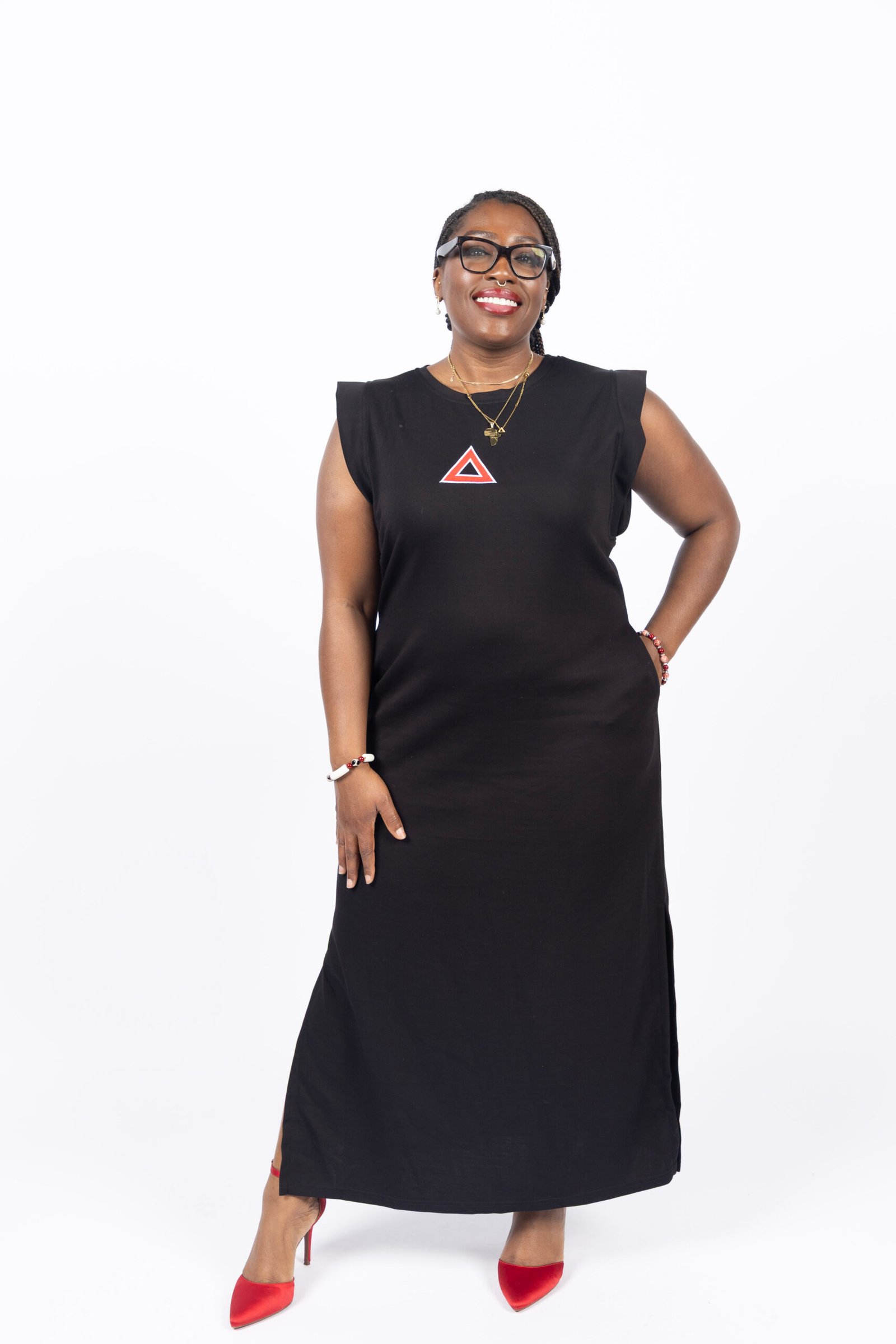 Pyramid Maxi Dress Red Triangle