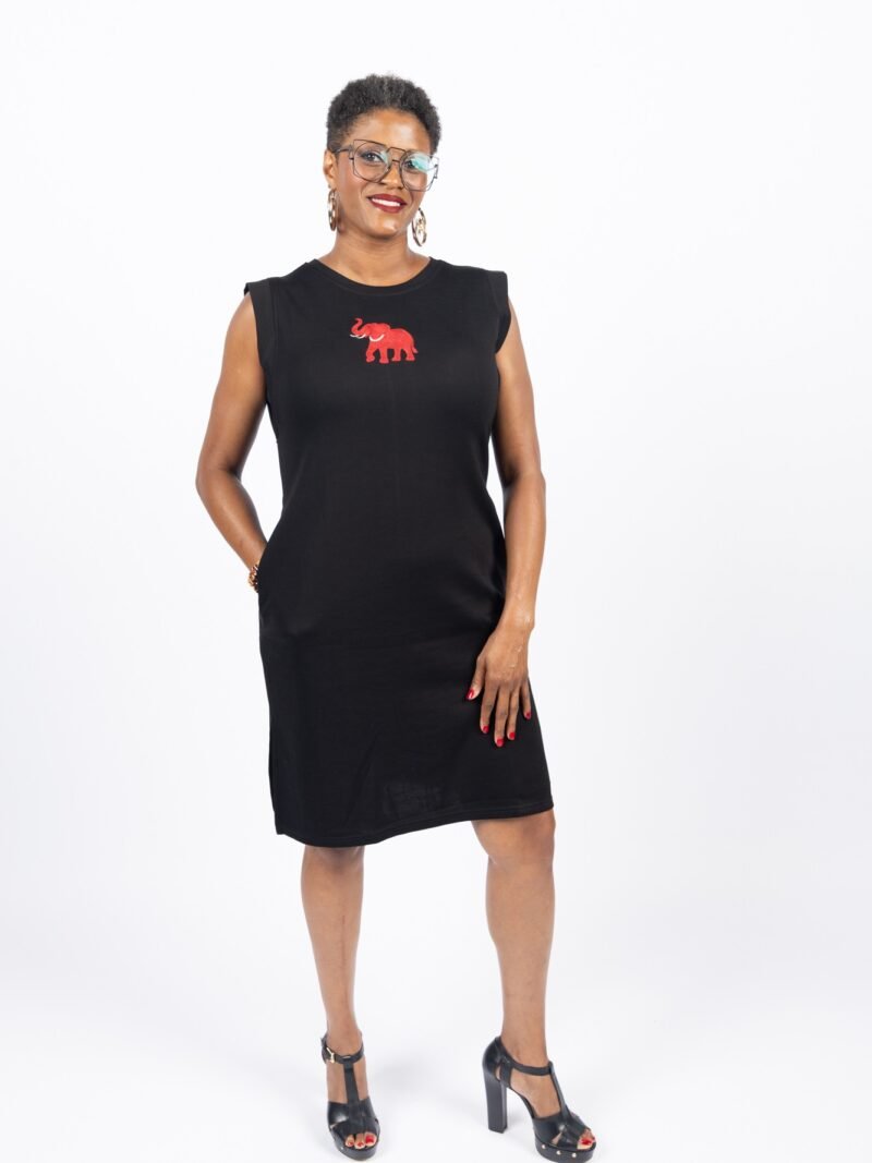 Red Elephant Midi Dress