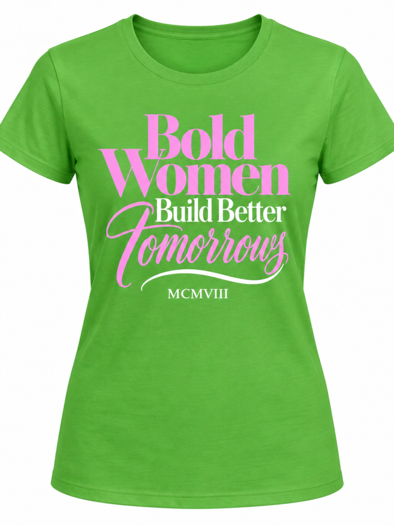 Bold Women Tee - Pink & Green